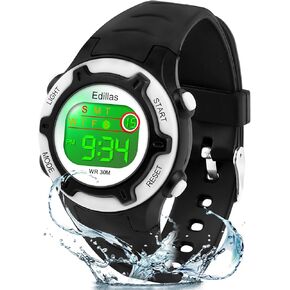 Edillas Kids Watches Digital Girls Boys,7 Colors Light Wrist Watch for Child Waterproof Sport Outdoor Multifunctional Watches with Stopwatch/Alarm for Ages 4-15
