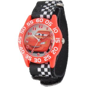 Disney Cars Kids' Plastic Time Teacher Analog Quartz Nylon Strap Watch
