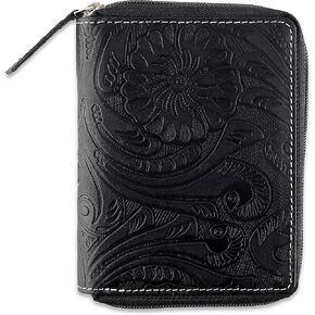 Passport Wallet - Travel Document Holder w/RFID Blocking – Full Grain Leather – Bifold compact zip around Wallet with Credit Card Slots for Women and Men,distressed brown,500-30
