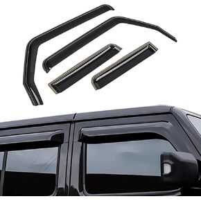 AUXMART 4Pcs Side Window Deflector Wind Rain Shade Visor Guard for 2007-2017 4-Door Jeep Wrangler JK Vent Visor Window Rain Guards for JK Wrangler 4 Door 2007-2017(Not for JL)