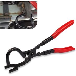1 PC Car Exhaust Hanger Removal Tool, 11.6" Long Exhaust Pipe Rubber Gasket Removal Pliers, Head Recessed Non-Slip Handle Clamp, Universal for Most Cars (Red)