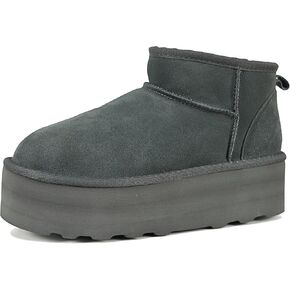 Women's Ultra Mini Platform Boot Classic Short Ankle Boot Cloud Warm Fur Lined Snow Boots Anti-Slip Winter Boots for Outdoor,Size: 5.5-11 US