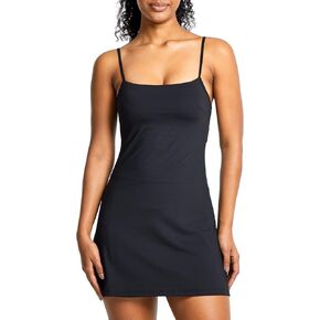 MEIVSO Womens Cami Strap Tennis Dress Built-in Bra & Short Spaghetti Strap Workout Athletic Mini Dresses