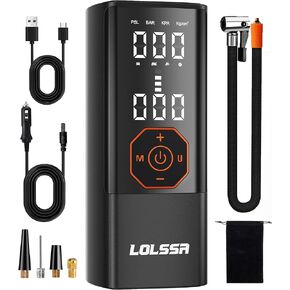 Tire Inflator Portable Air Compressor-25000mAh＆180PSI Air Pump for Car Tires-Cordless Tire Pump with Pressure Gauge, Cigarette Lighter Plug for Motorcycle, Bike, Ball, Dual-Use Type