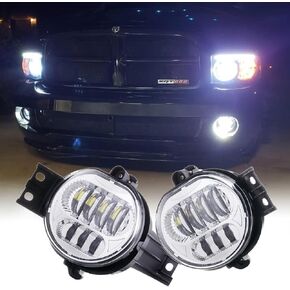 Z-OFFROAD 2pcs 63W LED Fog Lights Lamps Replacement for 2002-2008 Dodge Ram 1500 2003-2009 Ram 2500 3500 2004-2006 Durango Truck, Driver and Passenger Side - Black