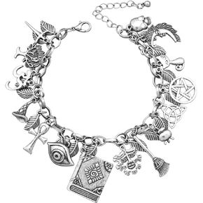 RechicGu Mythology Fairytale Lucky Charms Cuff Bangle Bracelet Cross Leaf Moon Face Celtic Cat