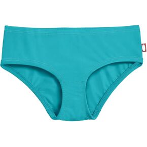 Made in USA Big Girls' Swimwear Briefs Made with Recycled Fabric Bikini Bottoms Beachwear UPF50+ Sun Protection for Beach Pool Summer Fun, Aquamarine, 6