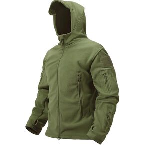 TACVASEN Mens Fleece Jacket Full Zip Tactical Hoodies Winter Coats Windproof Hoodies Warm Hunting