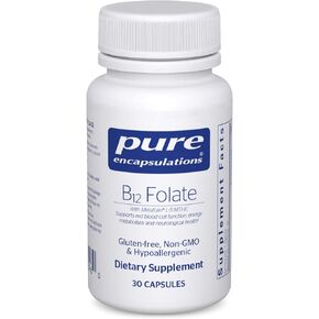 Pure Encapsulations B12 Folate - Energy Supplement to Support Nerves, Energy Metabolism & Cognitive Support* - with Vitamin B Folate as Metafolin - 60 Capsules