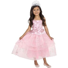 Wicked Glinda Dress for Girls Premium Official Costume Pink Bubble Dress & Shiny Tiara, with Holographic Sequin Details that Provide Shimmer and Shine! [Amazon Exclusive]