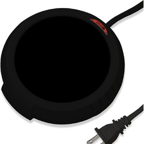 Large Candle Warmer Plate Safely Releases Scents Without a Flame - Used as Candle Jar Warmer, Coffee Warmer, Mug Warmer, Cup Warmer, Tea Warmer Desk in Your Home & Office, 1 Pack, Black
