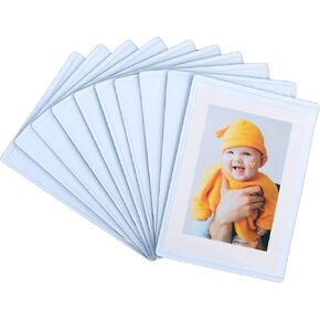 2.5 x 3.5 Magnetic Polaroid Picture Frame, Instax Mini Frame Photo Magnets for Refrigerator, Photo Sleeve Pocket for Fridge, Wallet Size Picture Frame, Locker Decoration, 10 Pack