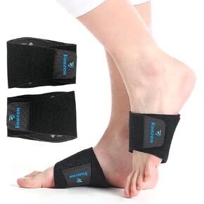 Arch Support (2PCS), Enhanced Breathable Foot Arch Support for Women and Men with Fallen Arches, High Arch, and Flat Feet - One Size, Black