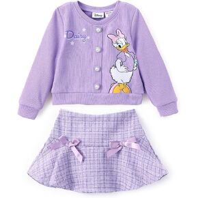 Disney Frozen Elsa Anna Princess Ariel Cinderella Minnie Toddler Girl Fall Winter Outfits Jacket and Skirt Set 2Pcs 2-6 Years