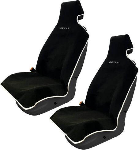 DryvaSeat - Premium Microfiber Towel Car Seat Cover - Waterproof & Sweatproof - Universal Fit, Machine Washable, Non-Slip - Seat Protector for Car, Truck, SUV, Van (Black, 1 Pack) in Saudi Arabia
