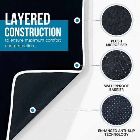 DryvaSeat - Premium Microfiber Towel Car Seat Cover - Waterproof & Sweatproof - Universal Fit, Machine Washable, Non-Slip - Seat Protector for Car, Truck, SUV, Van (Black, 1 Pack) in Saudi Arabia