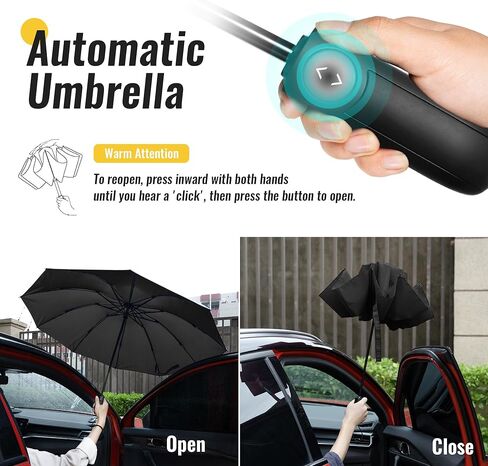 Travel Inverted Umbrella Compact Windproof- Automatic reverse Umbrellas for Rain - Folding Portable 48inch Span, 10 Ribs Large Umbrella in Saudi Arabia