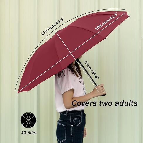Travel Inverted Umbrella Compact Windproof- Automatic reverse Umbrellas for Rain - Folding Portable 48inch Span, 10 Ribs Large Umbrella in Saudi Arabia