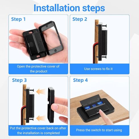 2 حزمة من 3 منافذ RV USB مع غطاء، 12 فولت/24 فولت لوحة شاحن مقبس USB للسيارة مع مفتاح PD3.0 نوع C وشحن سريع مزدوج QC3.0 USB للسيارات والشاحنات والقوارب والشاحنات والحافلات in Saudi Arabia