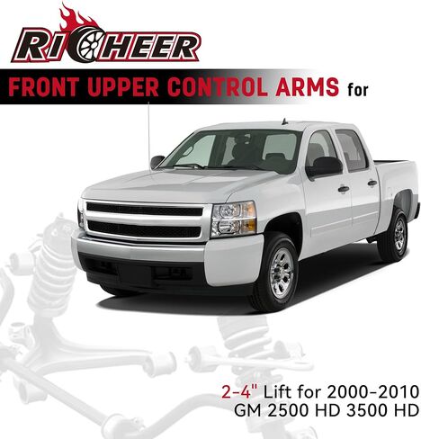 2-4" Front Upper Control Arms For 2000-2010 Silverado Sierra 2500HD 3500HD 2003-2009 H2 with Ball Joint, 2PCS Adaption 2-4" Lift Suspension Kit Adjustable Control Arm in Saudi Arabia