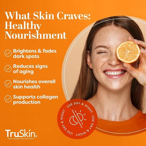 TruSkin Vitamin C Serum – Anti Aging Facial Serum with Vitamin C, Hyaluronic Acid, Vitamin E – Brightening Serum – Even Skin Tone, Improve Appearance of Dark Spots, Fine Lines & Wrinkles, 1 Fl Oz in Saudi Arabia