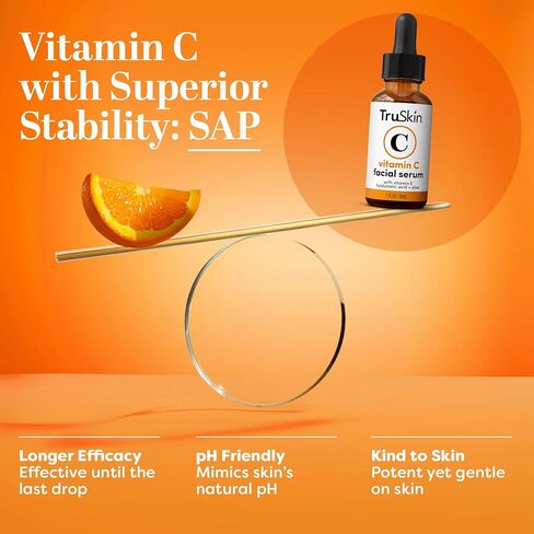 TruSkin Vitamin C Serum – Anti Aging Facial Serum with Vitamin C, Hyaluronic Acid, Vitamin E – Brightening Serum – Even Skin Tone, Improve Appearance of Dark Spots, Fine Lines & Wrinkles, 1 Fl Oz in Saudi Arabia