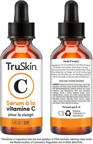 TruSkin Vitamin C Serum – Anti Aging Facial Serum with Vitamin C, Hyaluronic Acid, Vitamin E – Brightening Serum – Even Skin Tone, Improve Appearance of Dark Spots, Fine Lines & Wrinkles, 1 Fl Oz in Saudi Arabia