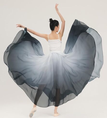 720degrees Girl Chiffon Dress with Gradient Color Ballet Classical Ballroom Dance Long Skirt in Saudi Arabia