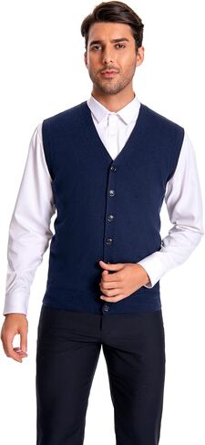 Men's 100% Cashmere V Neck Vest in Kuwait