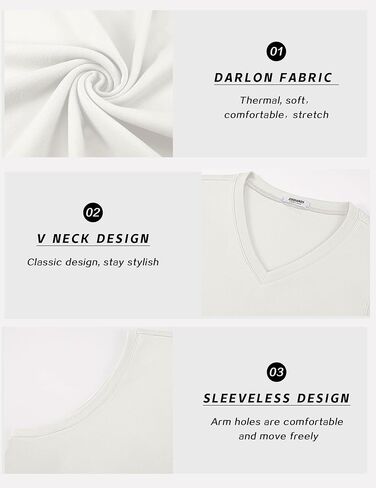 COOFANDY Mens V Neck Sweater Vest 2 Pack Casual Sleeveless Pullover Thermal Shirts Solid Plain Fine Knit Sweater Vests Fleece in Saudi Arabia
