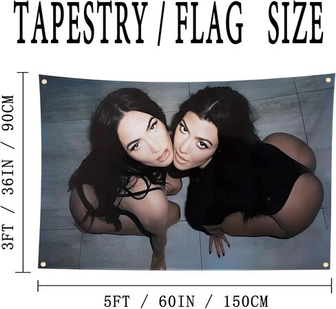 CZBR TIMIBUGER Megan Fox And Kourtney Kardashian Flag 3x5ft With 4 Brass Grommets Megan Fox Flag Funny Tapestry in Saudi Arabia