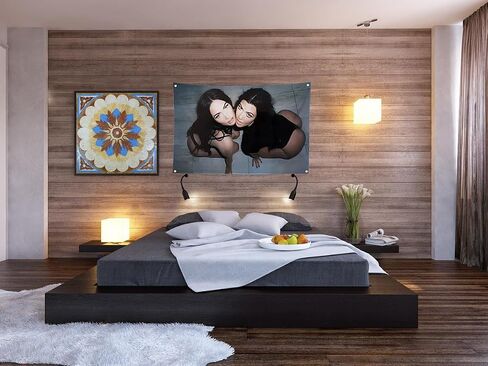 CZBR TIMIBUGER Megan Fox And Kourtney Kardashian Flag 3x5ft With 4 Brass Grommets Megan Fox Flag Funny Tapestry in Saudi Arabia