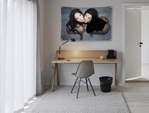 CZBR TIMIBUGER Megan Fox And Kourtney Kardashian Flag 3x5ft With 4 Brass Grommets Megan Fox Flag Funny Tapestry in Saudi Arabia