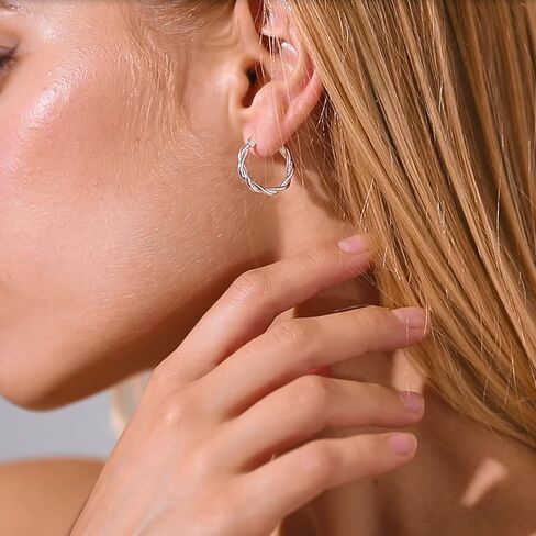 PABBEU Gold Hoop Earrings for Women Sterling Silver Post Small Gold Hoop Earrings 14k Real Gold Tiny Hypoallergenic Small Hoop Earrings Set for Women Men 13/15 /20mm in Kuwait