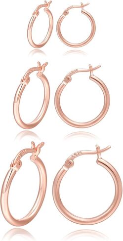 PABBEU Gold Hoop Earrings for Women Sterling Silver Post Small Gold Hoop Earrings 14k Real Gold Tiny Hypoallergenic Small Hoop Earrings Set for Women Men 13/15 /20mm in Kuwait