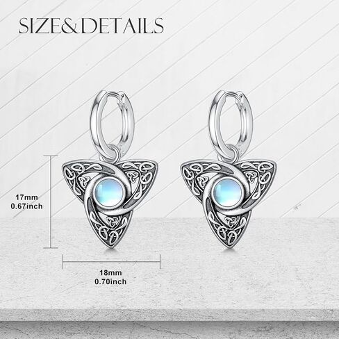 Celtic Knot Earrings Sterling Silver Celtic Knot Artificial Moonstone Hoop Earrings Jewellery Gifts for Women in Saudi Arabia