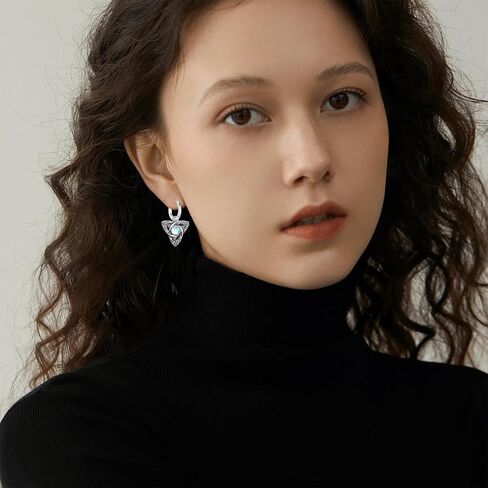 Celtic Knot Earrings Sterling Silver Celtic Knot Artificial Moonstone Hoop Earrings Jewellery Gifts for Women in Saudi Arabia