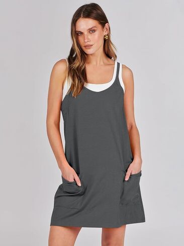 Prinbara Women 2024 Summer Mini Romper Dress Tennis Athletic Shorts Sundress Built in Shapewear Casual Workout Trendy Outfits in Saudi Arabia