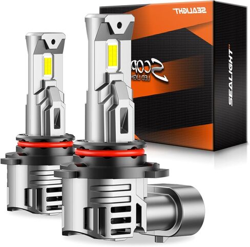 SEALIGHT Scoparc 𝟗𝟎𝟎𝟓/HB3 Bulbs, 𝟐𝟔𝟎𝟎𝟎𝐋𝐌 Bright, 6500K Cool White, 60000+ Hour Lifespan, Easy 3-Minute Plug-N-Play Installation, 2-Pack in Saudi Arabia