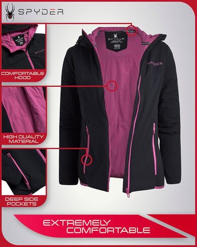 Spyder Womens Windbreaker Jacket - Lightweight Insulated Wind Resistant Waterproof Jackets for Women Zip Up Womens Jacket in Kuwait