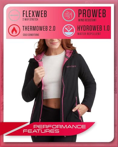 Spyder Womens Windbreaker Jacket - Lightweight Insulated Wind Resistant Waterproof Jackets for Women Zip Up Womens Jacket in Kuwait