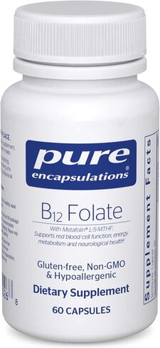 Pure Encapsulations B12 Folate - Energy Supplement to Support Nerves, Energy Metabolism & Cognitive Support* - with Vitamin B Folate as Metafolin - 60 Capsules in Saudi Arabia