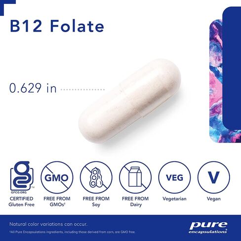 Pure Encapsulations B12 Folate - Energy Supplement to Support Nerves, Energy Metabolism & Cognitive Support* - with Vitamin B Folate as Metafolin - 60 Capsules in Saudi Arabia