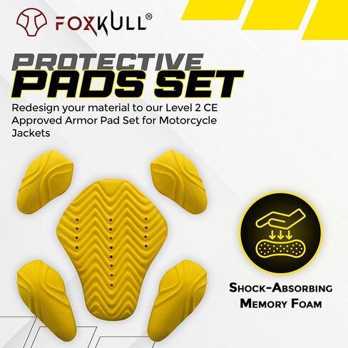 5 PC - CE Certified Armor Pads l Level 2 Approved Back, Shoulder and Elbows Armor Protector Inserts for Motorcycle Jackets in Saudi Arabia