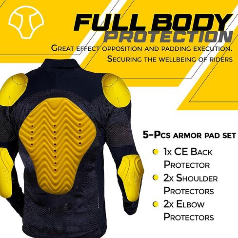 5 PC - CE Certified Armor Pads l Level 2 Approved Back, Shoulder and Elbows Armor Protector Inserts for Motorcycle Jackets in Saudi Arabia
