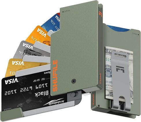 Shuffle Wallet for Men - Innovative Deck-of-Cards Opening Mechanism Wallet with RFID Blocking, Ultim Slim Modular Design to Holds 6-8 Cards, Sleek Money Clip and Aluminum Men Wallet (Polar Ice) in Saudi Arabia