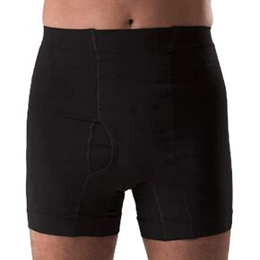 Regular Male Boxer Low for Medium Ostomy and Hernia Support (Black, L) | Seamless Ostomy & Hernia Briefs for Men | Comfortable Ostomy & Hernia Support Underwear | Colostomy Support Garment