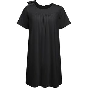 Deyeek Hospital Gowns for Women Tear Away Snap Open Back Dress Post Shoulder Surgery Dresses Soft Adaptive Clothing Nightgown