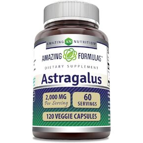 Amazing Formulas Astragalus 2000 mg Per Serving 120 Capsules Supplement | Made From Pure Astragalus Membranaceus Plant Root Extract | Non-GMO | Gluten Free