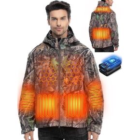 Heated Jackets for Men with 12V/20000mAh Battery Pack, Men's Soft Shell Winter Jacket, Outdoor Electric Heated Coat